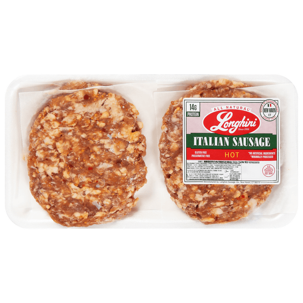 Longhini Natural Hot Italian Sausage Patties