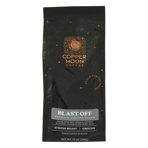 Copper Moon Highly Caffeinated Blast Off Strong Dark Roast Ground Coffee