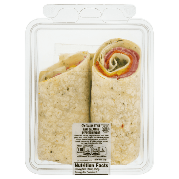 Stop & Shop Deli Sandwich Wrap Italian Style Ham Salami & Pepperoni