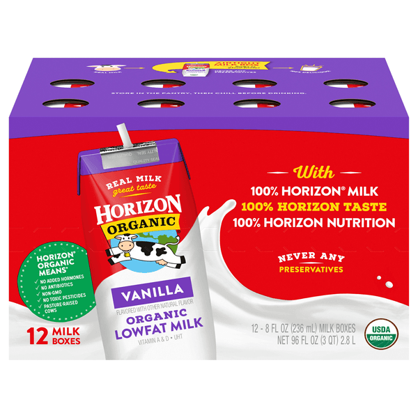 Is it Artificial Food Coloring Free? Horizon Organic Organic Shelf-stable 1% Low Fat Milk Boxes, Vanilla