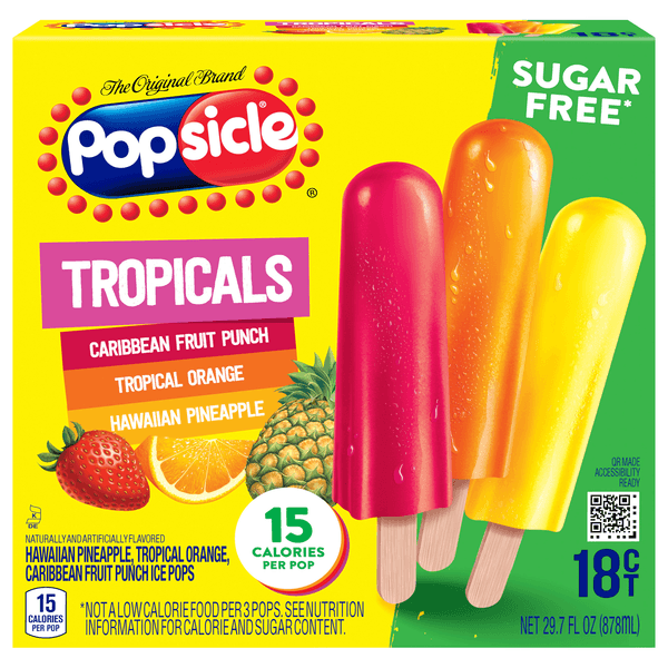 Popsicle Ice Pops Sugar Free Tropicals
