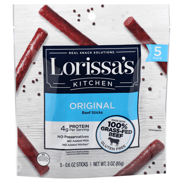 Lorissa'S Kitchen Beef Stick Original 100% Grass-Fed
