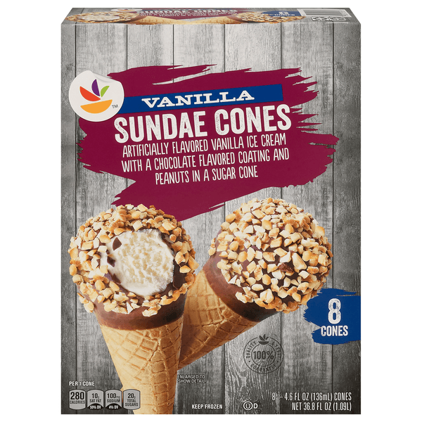 Stop & Shop Sundae Cones Vanilla With Nuts