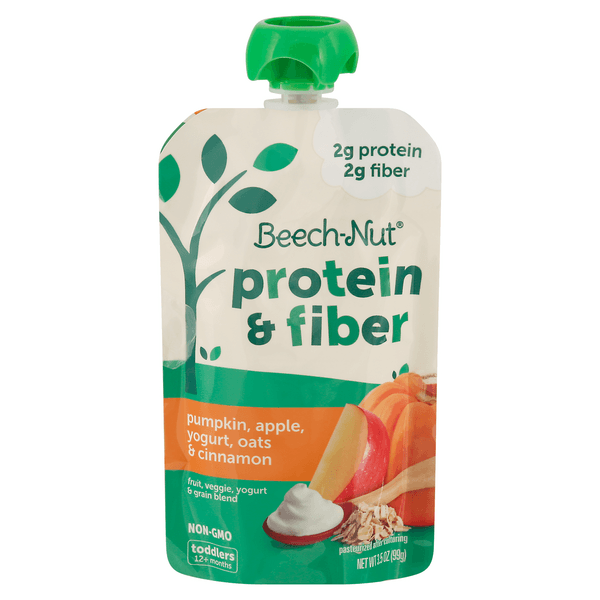 Beech-Nut Toddlers Protein & Fiber Pumpkin Apple Yogurt Oats & Cinnamon