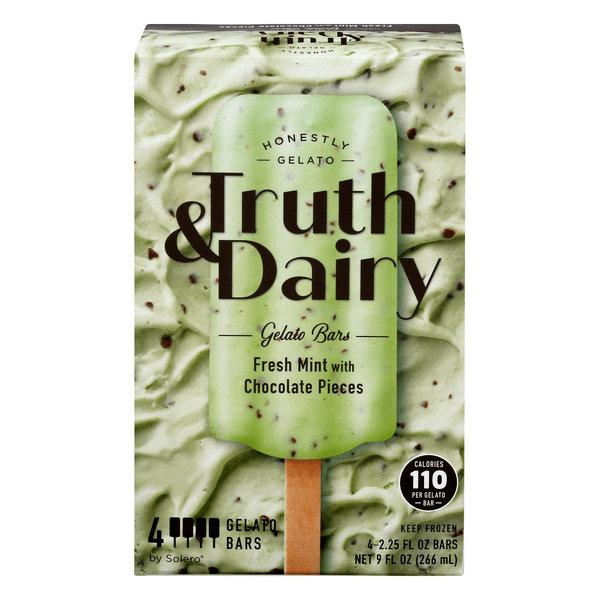 Truth & Dairy By Solero Gelato Bars Fresh Mint W/Chocolate