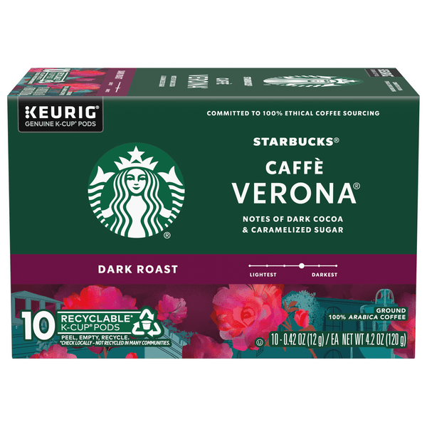Starbucks Caffe Verona 100% Arabica Dark Roast K Cup Coffee Pods