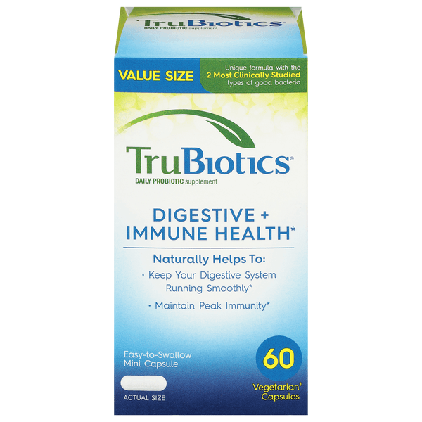 Trubiotics Digestive + Immune Health Value Size 60 Vegetarian Capsules