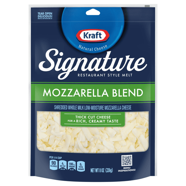 Kraft Signature Restaurant Style Melt Mozzarella Blend Shredded Cheese