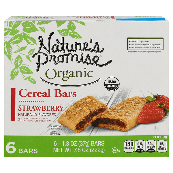 Nature'S Promise Organic Cereal Bars Strawberry