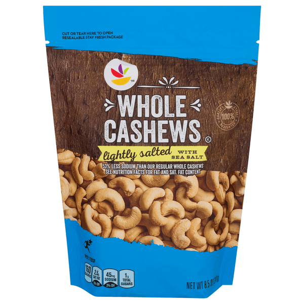 Stop & Shop Cashews Whole Lightly Salted With Sea Salt