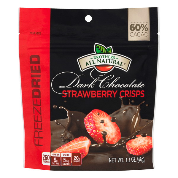 Brothers All Natural Freeze Dried Dark Chocolate Strawberry Crisps