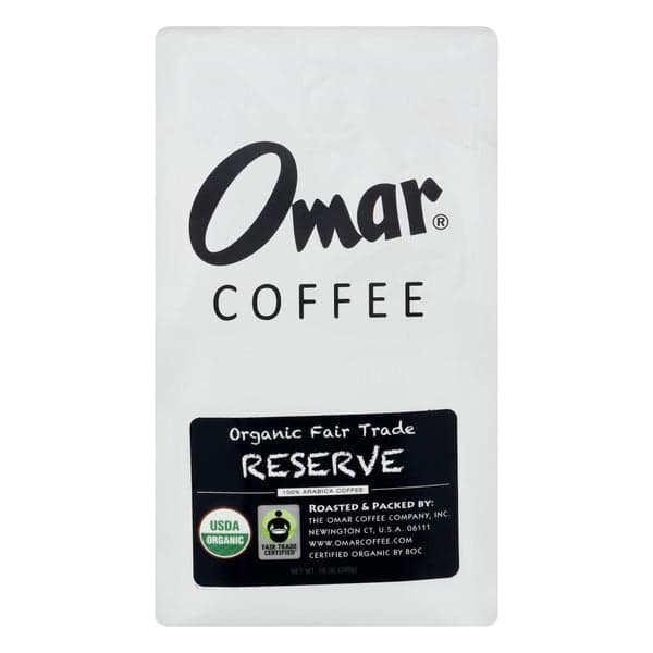 Omar Organic Fair Trade Reserve Medium-Dark Roast Whole Bean Coffee