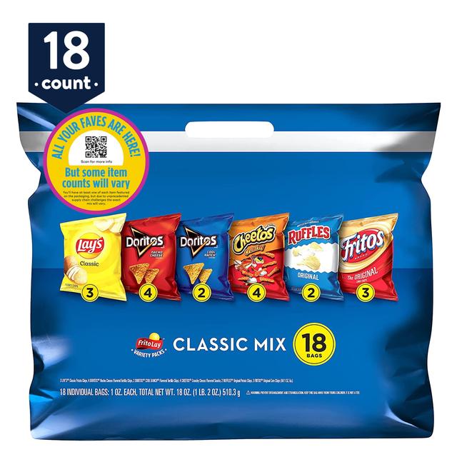 Is it Peanut Free? Frito-lay Classic Mix Snacks Variety Pack, (assortment May Vary