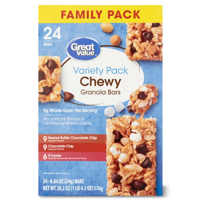 Is it Pescatarian? Great Value Chewy Granola Bars Variety Pack