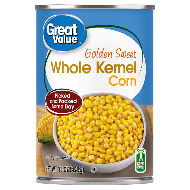 Great Value Whole Kernel Corn, Canned Vegetables