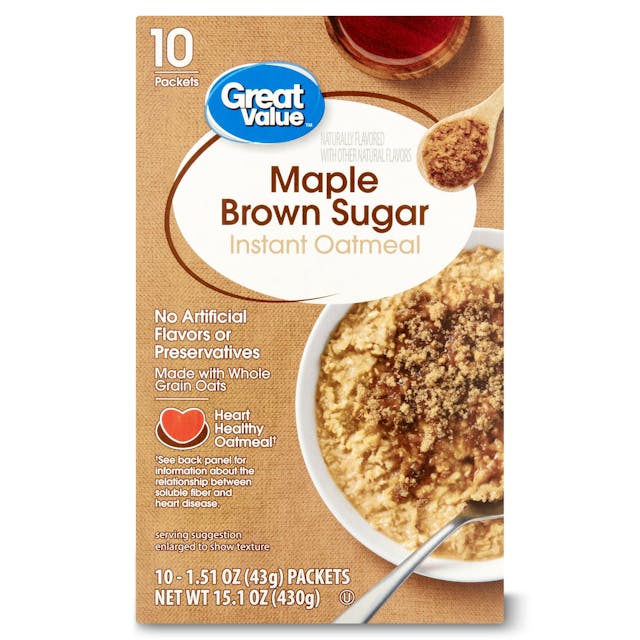 Is it Dairy Free? Great Value Maple & Brown Sugar Instant Oatmeal, 10 Packets