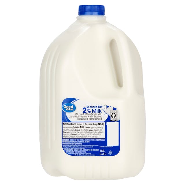Is it Gelatin free? Great Value 2% Reduced Fat Milk