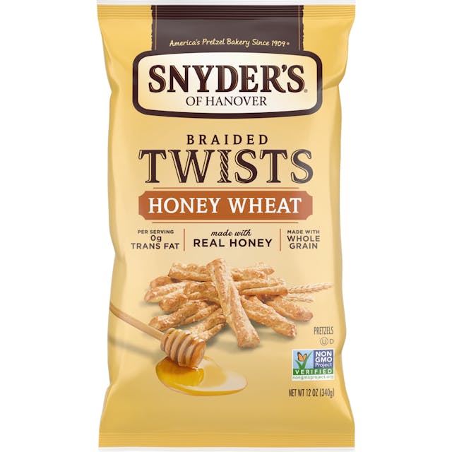 Is it Vegan? Snyders Of Hanover Braided Twists Pretzels Honet Wheat