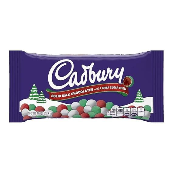 Cadbury Holiday Candy Coated Solid Milk Chocolates, 10-Ounce (Pack Of 