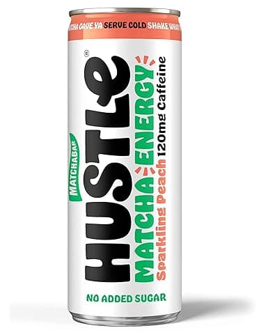 Matchabar Hustle Matcha Energy Beverage, Sparkling Peach