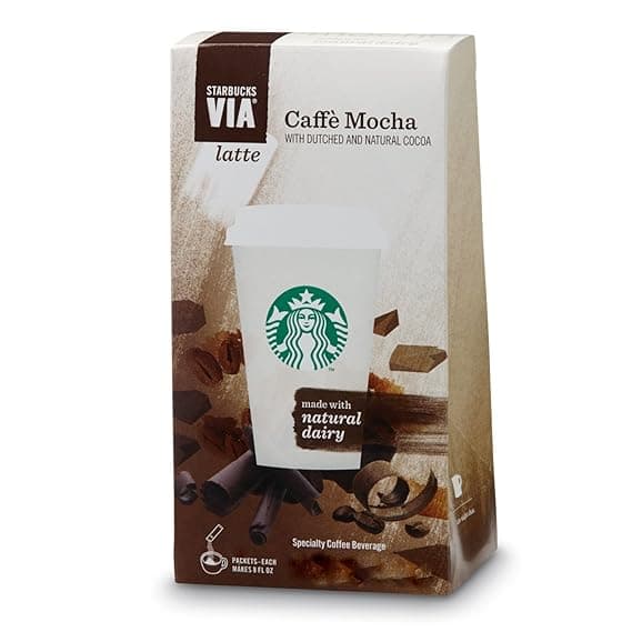 Starbucks Via Latte - Caffe Mocha (5 Single Serve Packets) (Pack Of 