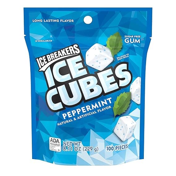 Ice Breakers, Ice Cubes Gum In Peppermint Sugar Free With Xylitol