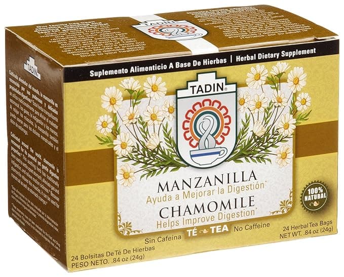 Tadin Tea, Manzanilla (Chamomile) Tea, 24-Count Tea Bags (Pack Of 