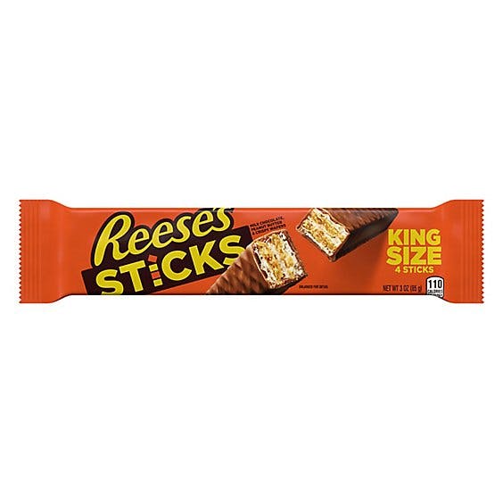 Reese's Sticks Milk Chocolate Peanut Butter Wafer Candy, King Size, Bar
