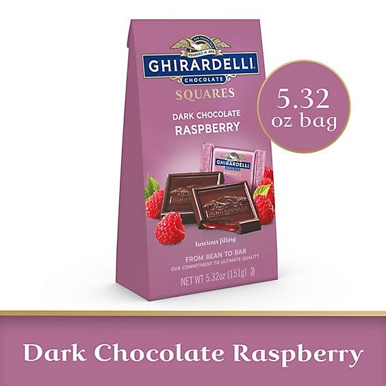 Is it Milk Free? Ghirardelli Raspberry Squares Dark Chocolate Bag