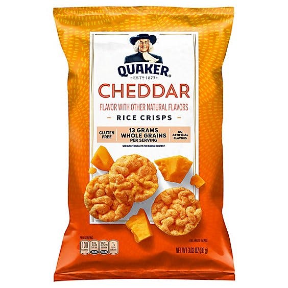 Is it Corn Free? Quaker Popped Rice Crisps Gluten Free Cheddar Cheese