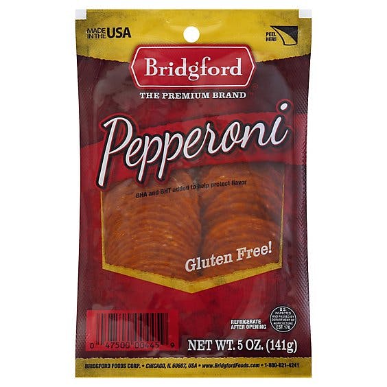 Is it Dairy Free? Bridgford Gluten-free Pepperoni