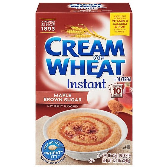 Is it Milk Free? Cream Of Wheat Cereal Hot Instant Maple Brown Sugar