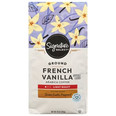 Signature Select Coffee Arabica Ground Light Roast French Vanilla