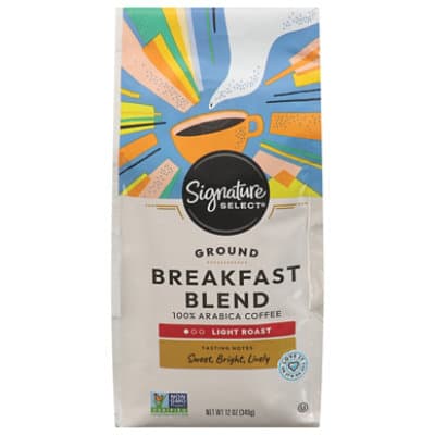Signature Select Coffee Ground Light Roast Breakfast Blend