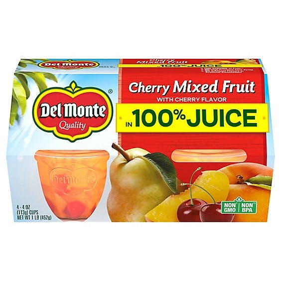 Del Monte Mixed Fruit In Light Syrup Cherry Cups