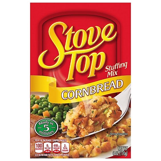 Is it Soy Free? Stove Top Cornbread Stuffing Mix Box