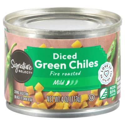 Signature Select Green Chiles Fire Roasted Diced Mild