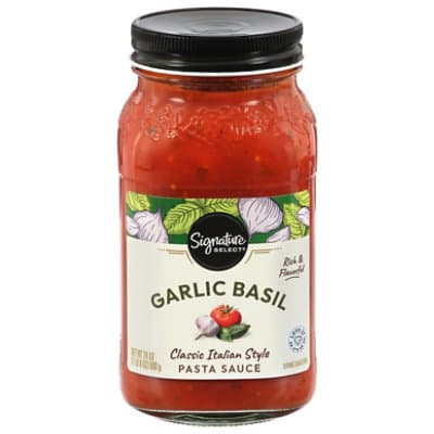 Signature Select Pasta Sauce Garlic Basil Jar