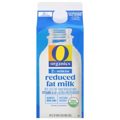 O Organics Organic Milk Reduced Fat 2% Milkfat - Half Gallon