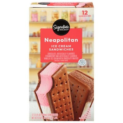 Signature Select Ice Cream Sandwiches Neapolitan