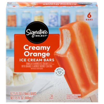 Signature Select Ice Cream Bars Orange Creamy