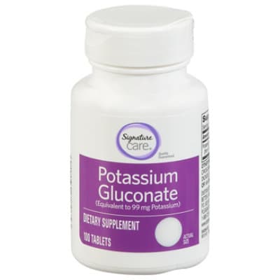 Signature Care Potassium Gluconate Dietary Supplement Caplets