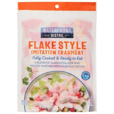 Waterfront Bistro Crabmeat Imitation Flake Style Fully Cooked