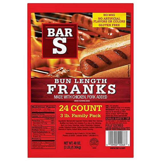 Is it Vegetarian? Bar-s Bun Length Franks Hot Dogs, 24 Franks Per Package, 3 Pound