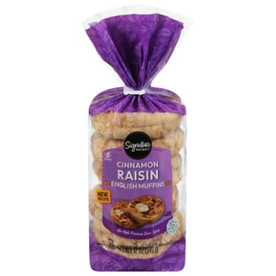 Signature Select English Muffins Raisin Cinnamon