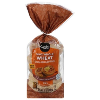 Signature Select English Muffins 100% Whole Grain