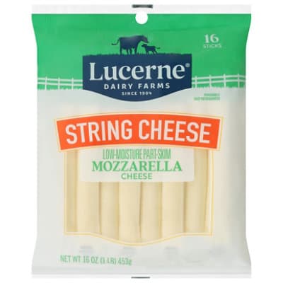 Lucerne Cheese String Mozzarella Low Moisture Part Skim