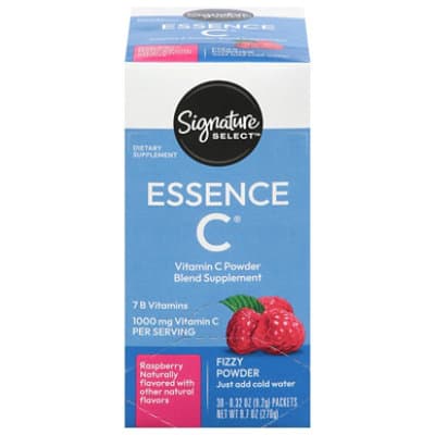 Signature Care Essence C 7 B Vitamins C Vitamin C Raspberry Fizzy Powder