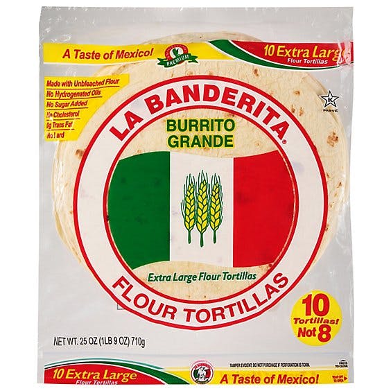 Is it MSG Free? La Banderita Flour Tortillas Burrito Grande Extra Large