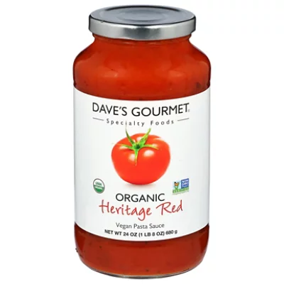 Daves Gourmet Organic Pasta Sauce Red Heirloom